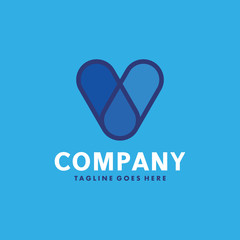 Letter V Blue Color  Logo Design Inspiration