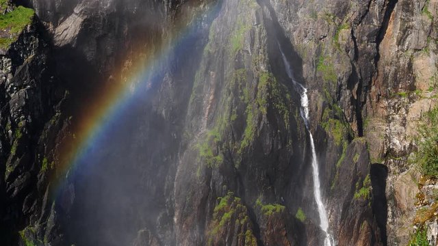 Voringsfossen, waterfall, valley, rainbow, nature, trip, Norway, mountains, landscape, water, Hardangervidda, Hardanger, Voringfossen, attraction, fall, slow, motion",,,"Voringsfossen waterfall with r