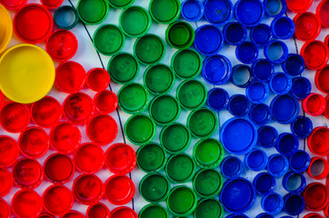 Pattern of plastic caps