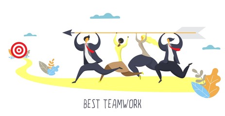 Best teamwork vector poster banner design template