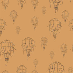 Fototapeta na wymiar seamless pattern with Balloons on brown background