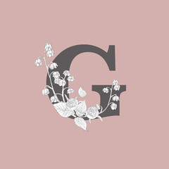 Vector Blooming Floral Initial G Monogram and Logo