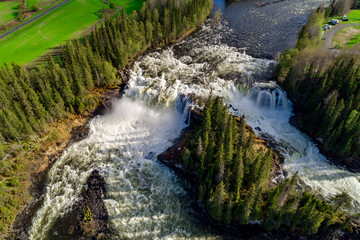 Ristafallet waterfall in the western part of Jamtland is listed as one of the most beautiful waterfalls in Sweden.