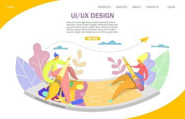 UI and UX vector website landing page design template