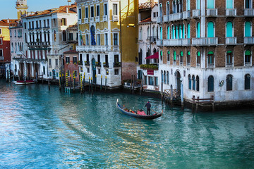 Fototapeta na wymiar Grand Canal with gondola in Venice