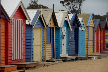 colorful beach huts in brighton Australia