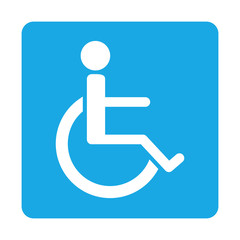 Disabled handicap icon, wheelchair parking sign isolated