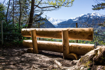 A place to chill during the hike to the top of Harder Kulm in Interlaken, Switzerland
