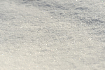 The texture of the snow close up. WInter background