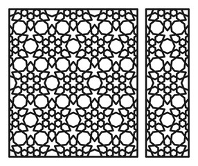 Decorative panel for laser cutting. Oriental geometric pattern. Vector ornament.