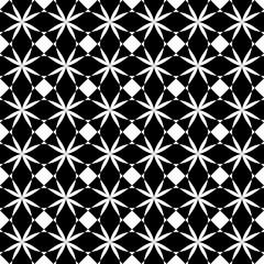 Fototapeta premium Seamless pattern with geometric shapes, monochrome illustration