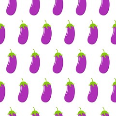 Seamless pattern with eggplants. Perfect for wallpapers, pattern fills, web page backgrounds
