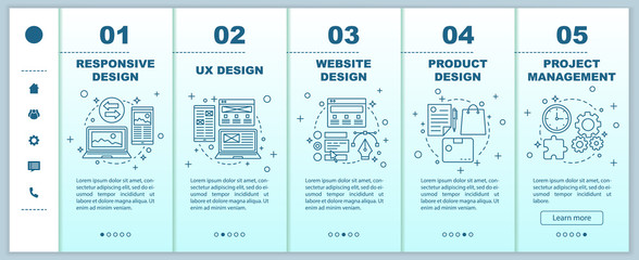 Web design onboarding mobile webpages vector template