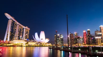 Tuinposter シンガポール　マリーナ・ベイ　夜景 © oben901