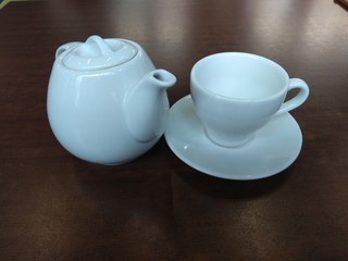 Fototapeta premium teapot and Cup white