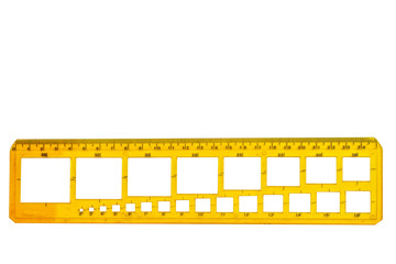 The drafting supplies isolated on a white background.