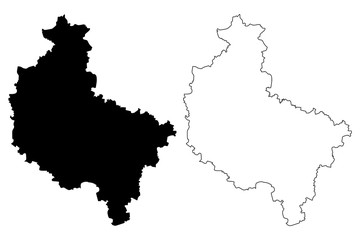 Greater Poland Voivodeship (Administrative divisions of Poland, Voivodeships of Poland) map vector illustration, scribble sketch Wielkopolska Voivodeship (Wielkopolska Province) map