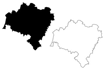 Lower Silesian Voivodeship (Administrative divisions of Poland, Voivodeships of Poland) map vector illustration, scribble sketch Lower Silesian Province map