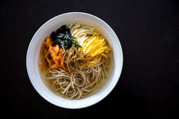 Korean noodle which is called  Janchi-guksu or feast Noodles