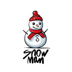 Fototapeta na wymiar Snowman logo. Vector illustration on white background
