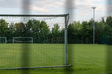 Soccer field with goals