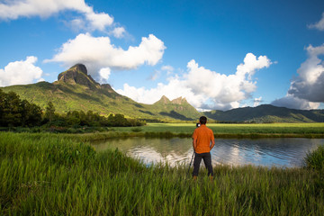 mountains and lake