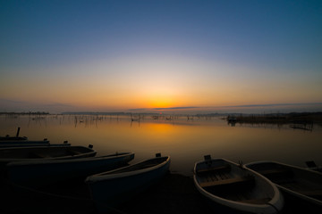 千葉 印旛沼 沼 湖沼 朝焼け 夜明け 早朝 幻想的 風景