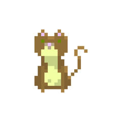 Fototapeta premium Pixel cat character for games and websites