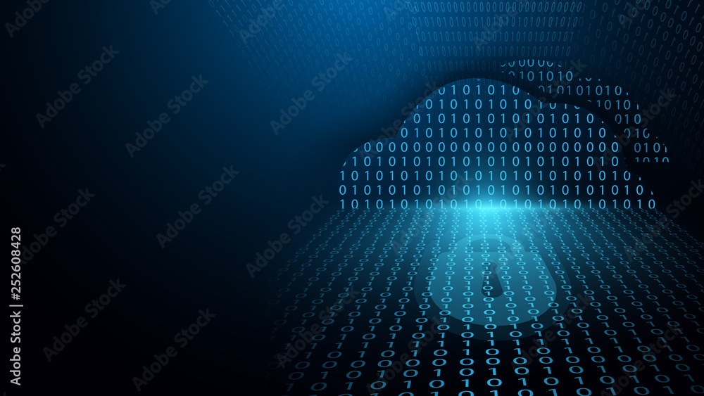 Poster cyber security and could computing network protection. future cyber technology and concept of busine