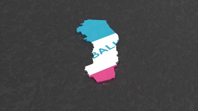 Espirito Santo rotating 3D country map animation. Glossy surface with reflections.