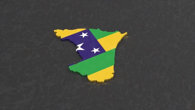 Sergipe rotating 3D country map animation. Glossy surface with reflections.