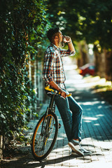 Naklejka premium Relaxed On A Bicycle