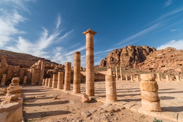 Great Temple columns in Petra, Wadi Musa, Jordan