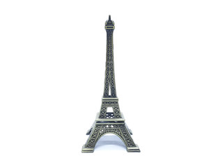 Beautiful Stylish Eiffel Tower of France Europe Model Statue Toys in White Isolated Background