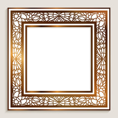 Square frame with gold border ornament