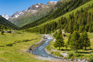 Jamtal Valley River, Austria