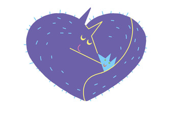 Parent's love - wolf with its cub