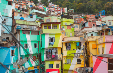 Rio de Janeiro downtown and favela
