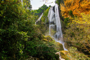 Beautiful waterfall in the Erewan, Thailand