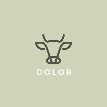 Abstract cow or bull logo design. Creative steak, meat or milk icon symbol.