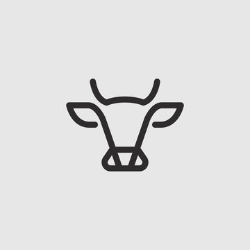 Abstract cow or bull logo design. Creative steak, meat or milk icon symbol.