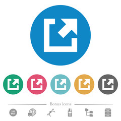 External link flat round icons