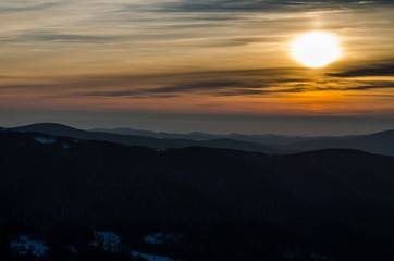 zachód słońca Bieszczady