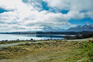 Fototapeta na wymiar View over Lake Tekapo, South Island of New Zealand