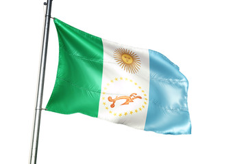 Chaco province of Argentina flag waving isolated 3D illustration