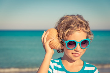 Child having fun on summer vacation