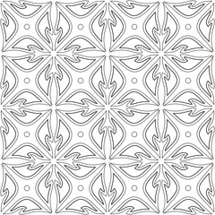 Monochrome Seamless Pattern with Floral Ethnic Motif