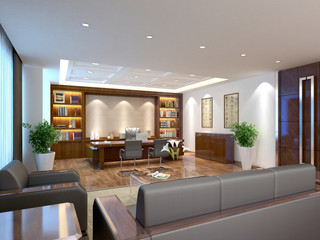 3d render modern office