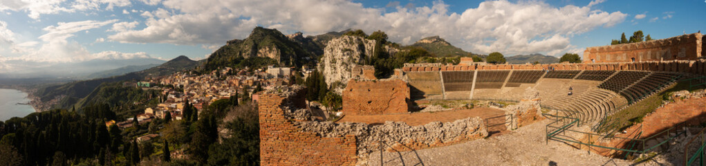 Taormina roman theater in Sicily