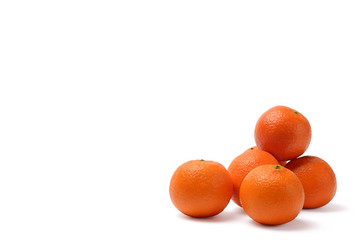 Tangerine or Mandarin. Isolated on White Background.